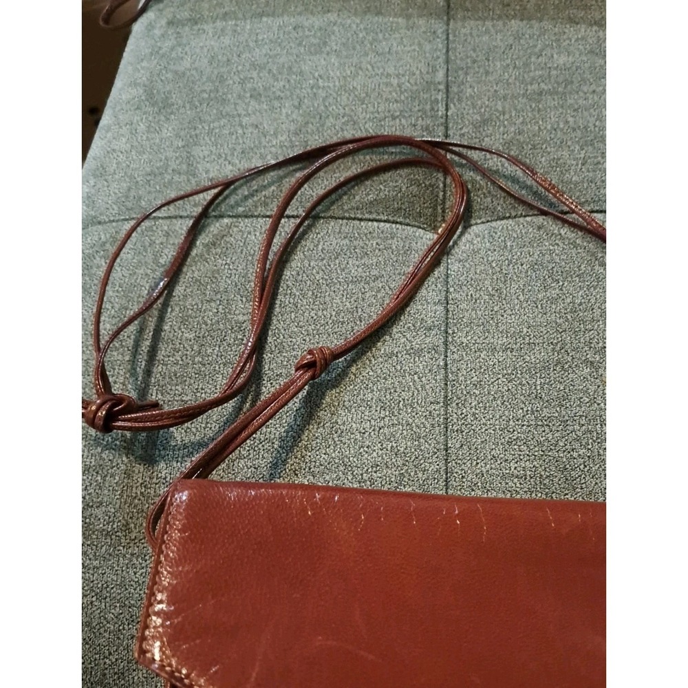 Vtg Garfinckels Cognac Brn Leather Purse Made Canada Appears Unused Buttery Soft - Picture 8 of 8